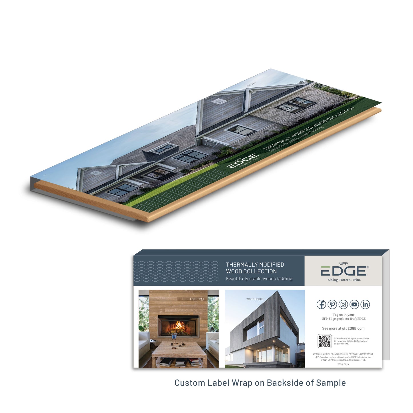 Échantillon coupé modifié thermiquement – Pruche VG naturelle