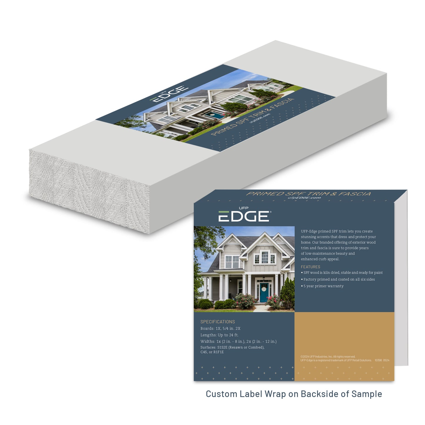 Primed SPF 2x6" Sample